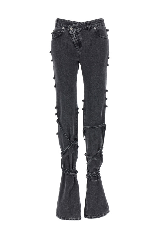 Джинсы с асимметричной застежкой Черный (804375QMACX1307) Джинсы с асимметричной застежкой Черный (804375QMACX1307)