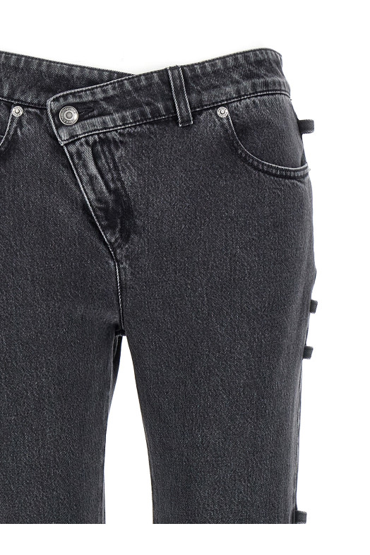 Джинсы с асимметричной застежкой Черный (804375QMACX1307) Джинсы с асимметричной застежкой Черный (804375QMACX1307)