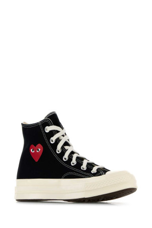 Black canvas Comme Des Garçons X Converse sneakers Black COMME DES GARCONS PLAY (AZK129001) Black canvas Comme Des Garçons X Converse sneakers Black COMME DES GARCONS PLAY (AZK129001)