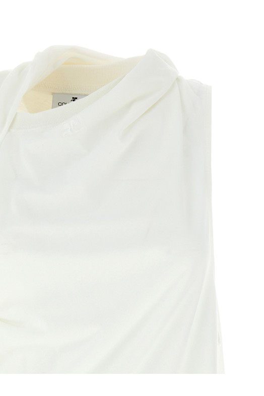 'Asymetrique Off The Shoulder' T-shirt White 'Asymetrique Off The Shoulder' T-shirt White