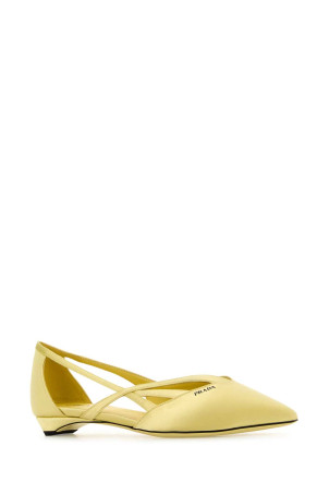 Пастельно-жовті атласні балетки PRADA (1F732NF015049) Пастельно-жовті атласні балетки PRADA (1F732NF015049)