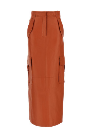 'Illustration' midi skirt orange