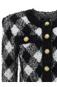 Коротка куртка з твіду Vichy Чорно-сіра BALMAIN (DF0SK248KH66EAB) Коротка куртка з твіду Vichy Чорно-сіра BALMAIN (DF0SK248KH66EAB)