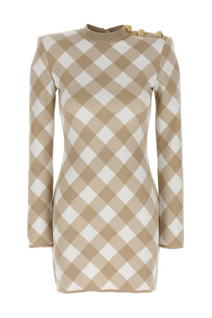 Платье Vichy Бежевое BALMAIN (DF0R8739KH56GVQ) Платье Vichy Бежевое BALMAIN (DF0R8739KH56GVQ)