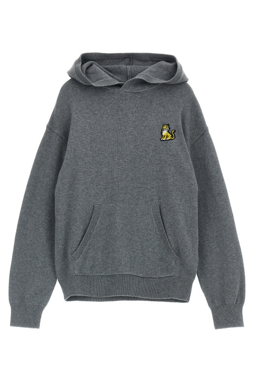Logo embroidery hooded sweater Gray Logo embroidery hooded sweater Gray