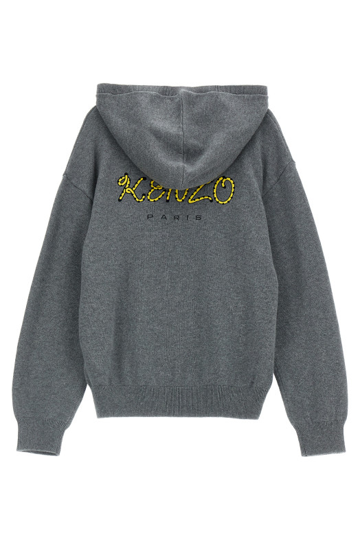 Logo embroidery hooded sweater Gray Logo embroidery hooded sweater Gray