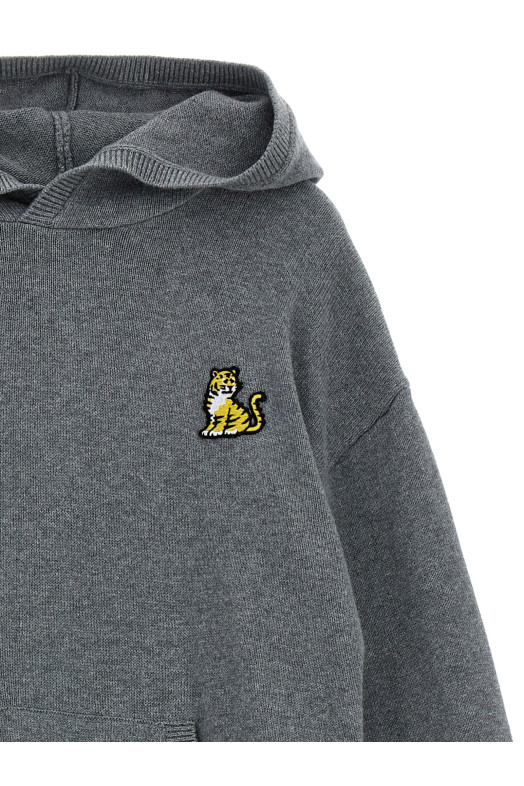 Logo embroidery hooded sweater Gray Logo embroidery hooded sweater Gray
