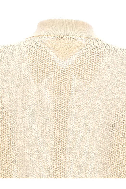 Сетчатая трикотажная рубашка Белая PRADA (UMG321SOOO14HDF0009) Сетчатая трикотажная рубашка Белая PRADA (UMG321SOOO14HDF0009)