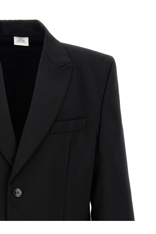 'Logo Embroidered' blazer Black