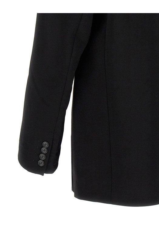 'Logo Embroidered' blazer Black