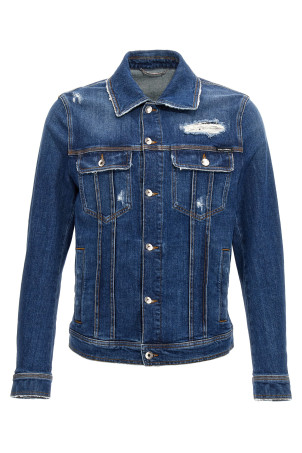 Джинсова куртка з ефектом використання Синій DOLCE & GABBANA G9VZ8DG8LN5S9001 Джинсова куртка з ефектом використання Синій DOLCE & GABBANA G9VZ8DG8LN5S9001