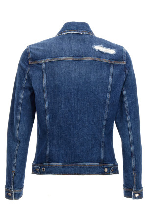Джинсова куртка з ефектом використання Синій DOLCE & GABBANA G9VZ8DG8LN5S9001 Джинсова куртка з ефектом використання Синій DOLCE & GABBANA G9VZ8DG8LN5S9001