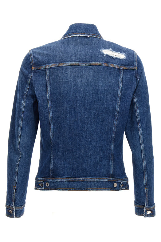 Джинсова куртка з ефектом використання Синій DOLCE & GABBANA G9VZ8DG8LN5S9001 Джинсова куртка з ефектом використання Синій DOLCE & GABBANA G9VZ8DG8LN5S9001