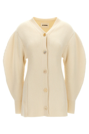 Кардиган с ребристой текстурой Белый JIL SANDER (J03HP0010J14747105) Кардиган с ребристой текстурой Белый JIL SANDER (J03HP0010J14747105)