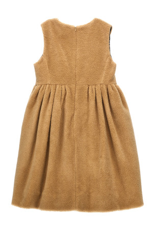 Сукня з вишитим логотипом зі штучного хутра Бежева FENDI KIDS (JFB719ARSKF1P2P) Сукня з вишитим логотипом зі штучного хутра Бежева FENDI KIDS (JFB719ARSKF1P2P)