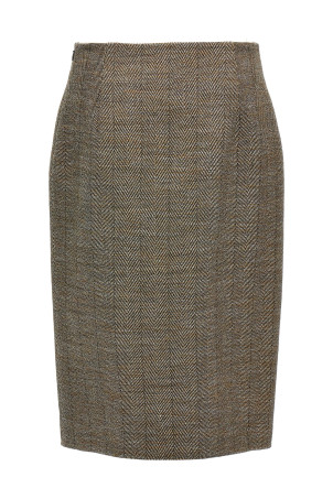 Спідниця з твіду з розрізами, коричнева STELLA MCCARTNEY (6301203EJ7012744)