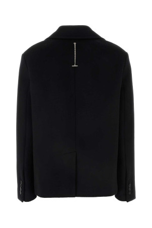 Черное пальто из фетра Черное ALEXANDER MCQUEEN (805810QKABE)