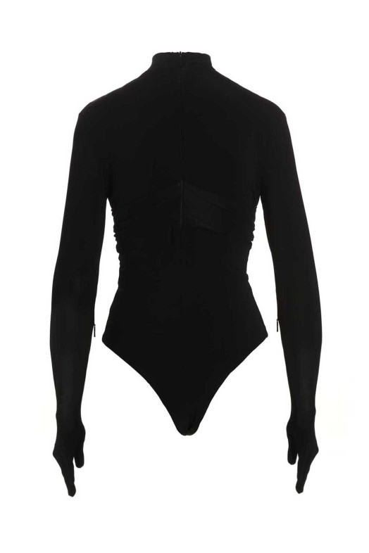 Боди с перчатками в форме сердца, черный AMBUSH (BWDD008F22JER00110001000)