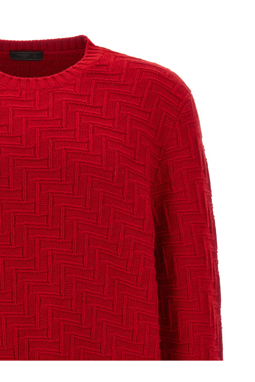Светр з круглим вирізом Червоний PRADA (UMB888SOOO15TKF0011) Светр з круглим вирізом Червоний PRADA (UMB888SOOO15TKF0011)