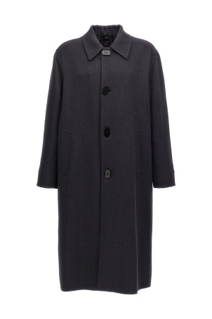 Двойное шерстяное пальто Синее FENDI (FF0816ASCMF0UV2) Двойное шерстяное пальто Синее FENDI (FF0816ASCMF0UV2)