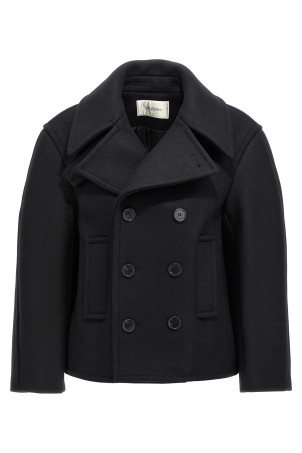 Пальто-кабанок великого розміру Чорний SAINT LAURENT (810508Y080W1000) Пальто-кабанок великого розміру Чорний SAINT LAURENT (810508Y080W1000)