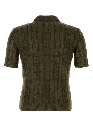 Army green wool polo shirt FENDI (FZC162ASGO) Army green wool polo shirt FENDI (FZC162ASGO)