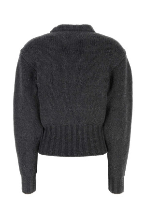 Melange dark grey stretch wool blend sweater Black ALEXANDER MCQUEEN (807668Q1BBI) Melange dark grey stretch wool blend sweater Black ALEXANDER MCQUEEN (807668Q1BBI)