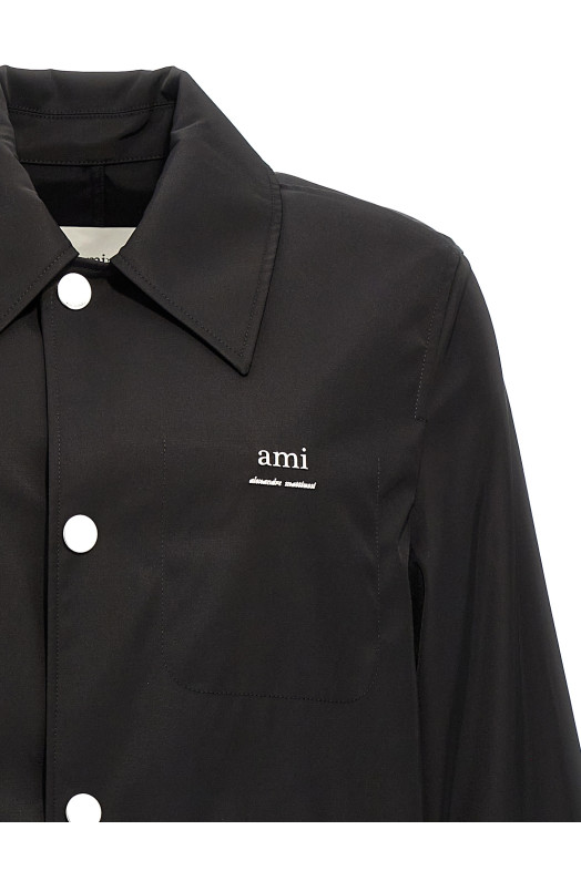 Технічний твідовий тренч Чорний AMI PARIS (UJK542PA0007001) Технічний твідовий тренч Чорний AMI PARIS (UJK542PA0007001)