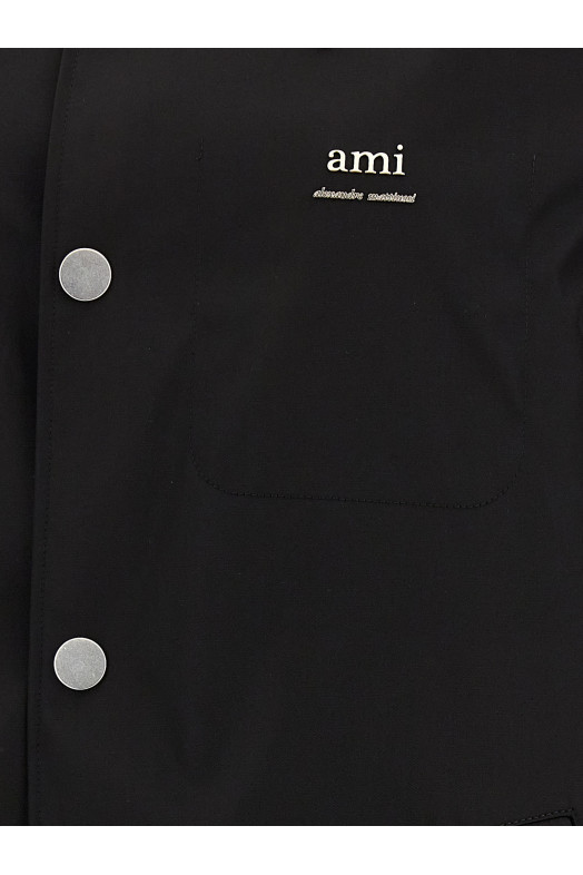 Технічний твідовий тренч Чорний AMI PARIS (UJK542PA0007001) Технічний твідовий тренч Чорний AMI PARIS (UJK542PA0007001)