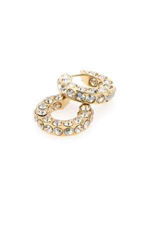 Embellished metal small Jaheel earrings AMINA MUADDI (JAHHOOPSMALL) Embellished metal small Jaheel earrings AMINA MUADDI (JAHHOOPSMALL)