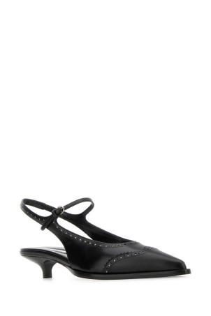 Чорні шкіряні туфлі-човники MIU MIU (5I308EF035055) Чорні шкіряні туфлі-човники MIU MIU (5I308EF035055)