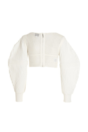 Knit bustier top White