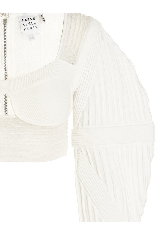 Вязаный топ-бюстье Белый HERVE LEGER (COR1429515902)