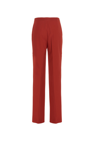 Прямые брюки с складкой Красный FERRAGAMO (0761716RED)