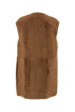Бесрукавное пальто Effige из шерсти цвета бисквита, синее MAX MARA (2314160436600) Бесрукавное пальто Effige из шерсти цвета бисквита, синее MAX MARA (2314160436600)