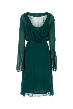 Платье из шелка цвета бутылочной зелени ST ELEGANTE (2426236033600) Платье из шелка цвета бутылочной зелени ST ELEGANTE (2426236033600)