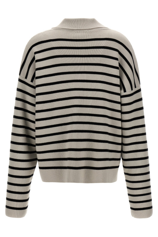 Striped polo sweater Black-grey Striped polo sweater Black-grey