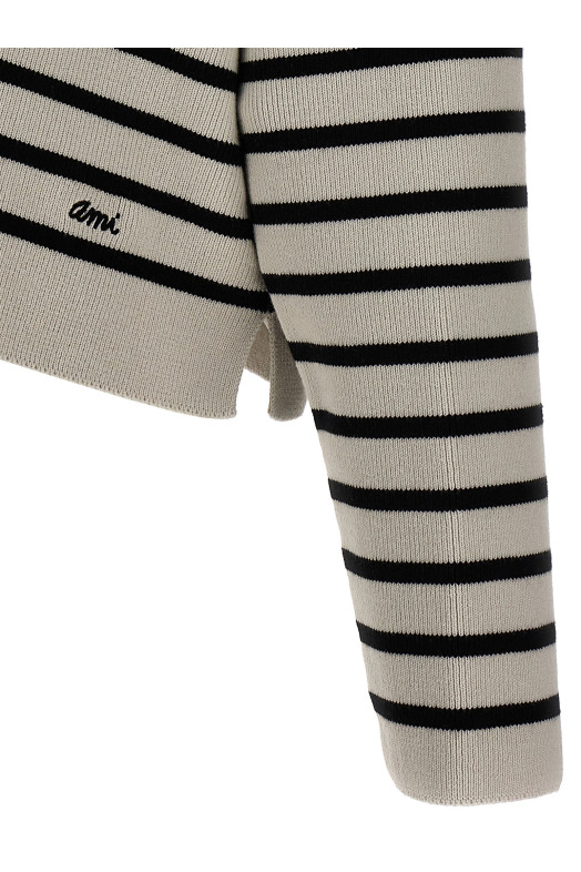 Striped polo sweater Black-grey Striped polo sweater Black-grey