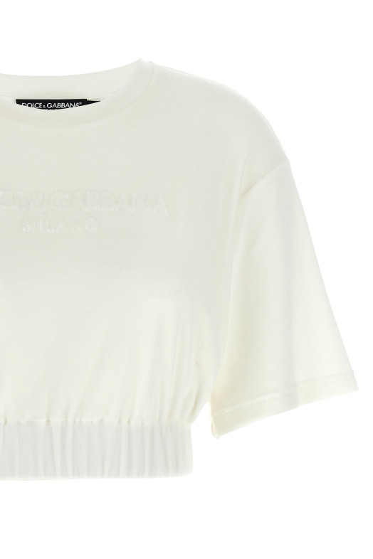 Топ с логотипом из синели Белый DOLCE & GABBANA (F8U45ZGDBZTS9995) Топ с логотипом из синели Белый DOLCE & GABBANA (F8U45ZGDBZTS9995)