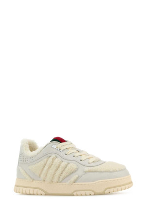 White leather and teddy Re-Web sneakers GUCCI (800178FADQ0) White leather and teddy Re-Web sneakers GUCCI (800178FADQ0)
