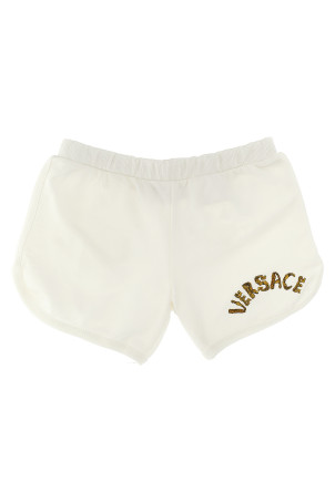 Капсульні шорти з вишивкою логотипу La Vacanza Білий VERSACE KIDS 10111021A081342W110 Капсульні шорти з вишивкою логотипу La Vacanza Білий VERSACE KIDS 10111021A081342W110