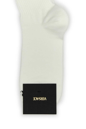 Білі шкарпетки з еластичної бавовняної суміші VERSACE (10088351A13105) Білі шкарпетки з еластичної бавовняної суміші VERSACE (10088351A13105)
