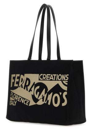 Чорна полотняна велика сумка для покупок TT Sign Чорна SALVATORE FERRAGAMO (219474776541) Чорна полотняна велика сумка для покупок TT Sign Чорна SALVATORE FERRAGAMO (219474776541)