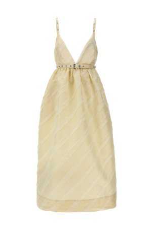 Платье GANNI 'Off-White Stripe Strap' Бежевый W0173135 Платье GANNI 'Off-White Stripe Strap' Бежевый W0173135