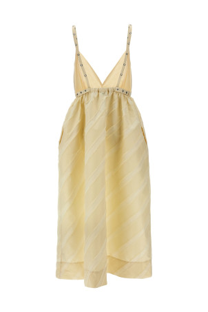 Платье GANNI 'Off-White Stripe Strap' Бежевый W0173135 Платье GANNI 'Off-White Stripe Strap' Бежевый W0173135