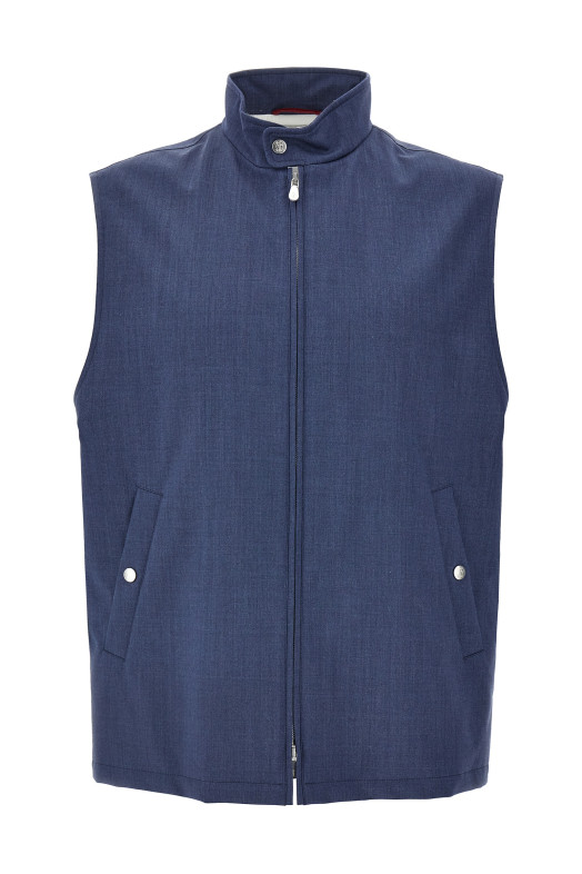Вовняний жилет Синій BRUNELLO CUCINELLI MM4506521CKG58 Вовняний жилет Синій BRUNELLO CUCINELLI MM4506521CKG58
