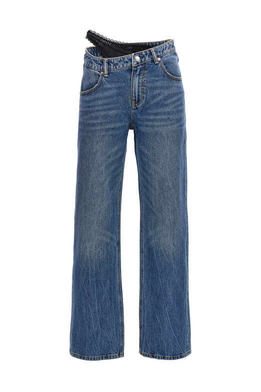 Джинси DENIM X ALEXANDER WANG 'Dip Side Lace Undie' Сині 4DC1254612473 Джинси DENIM X ALEXANDER WANG 'Dip Side Lace Undie' Сині 4DC1254612473