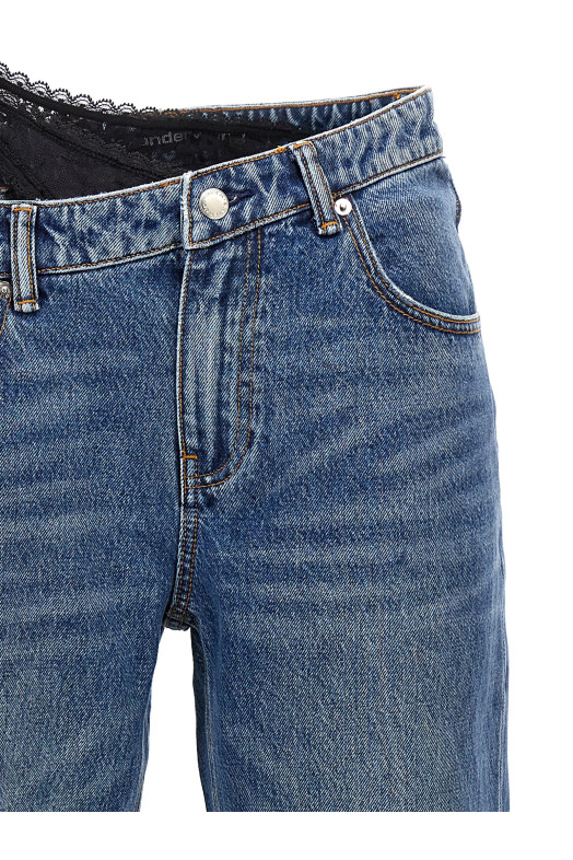 Джинси DENIM X ALEXANDER WANG 'Dip Side Lace Undie' Сині 4DC1254612473 Джинси DENIM X ALEXANDER WANG 'Dip Side Lace Undie' Сині 4DC1254612473