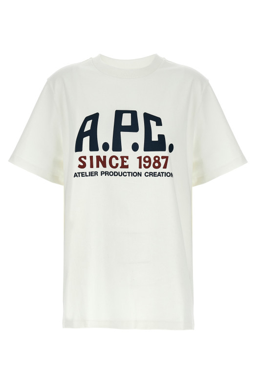 Футболка з принтом логотипу Біла A.P.C. COHBUM26442AAB Футболка з принтом логотипу Біла A.P.C. COHBUM26442AAB