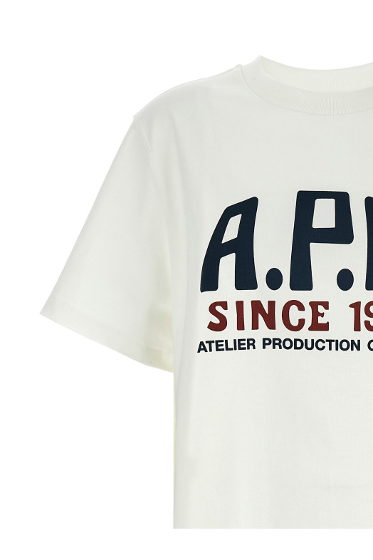 Футболка з принтом логотипу Біла A.P.C. COHBUM26442AAB Футболка з принтом логотипу Біла A.P.C. COHBUM26442AAB